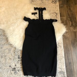 Off the shoulder dress with built in choker